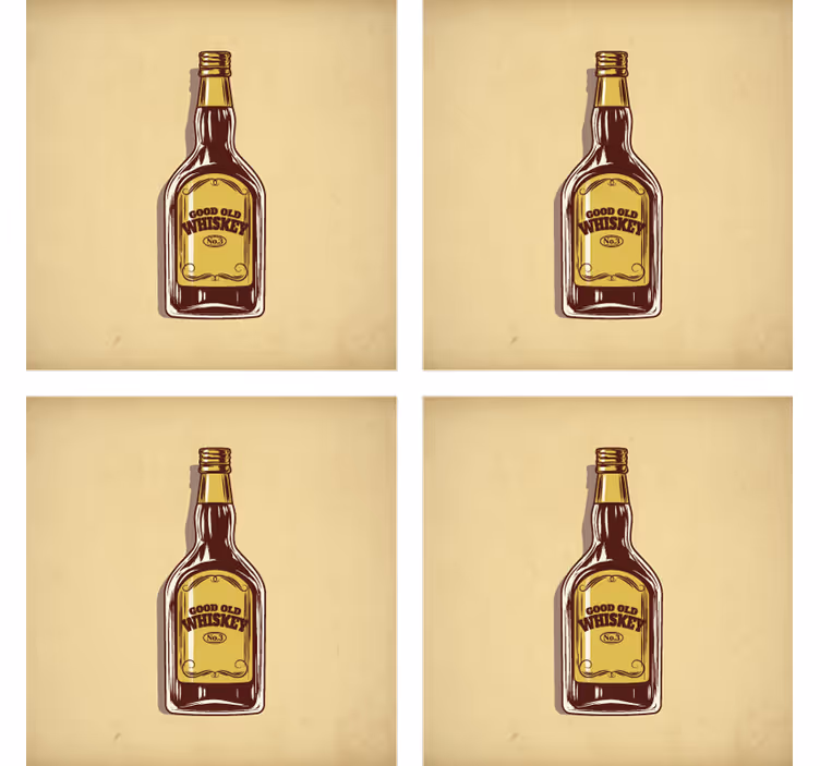Beer mats good old whiskey bottle - TenStickers