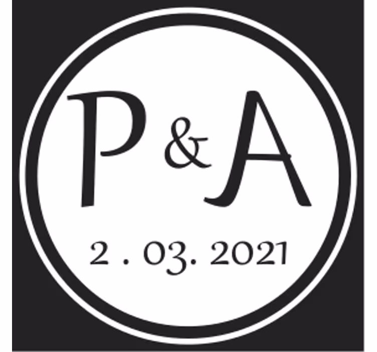 Personalizable coasters with monogram initials pairing - TenStickers