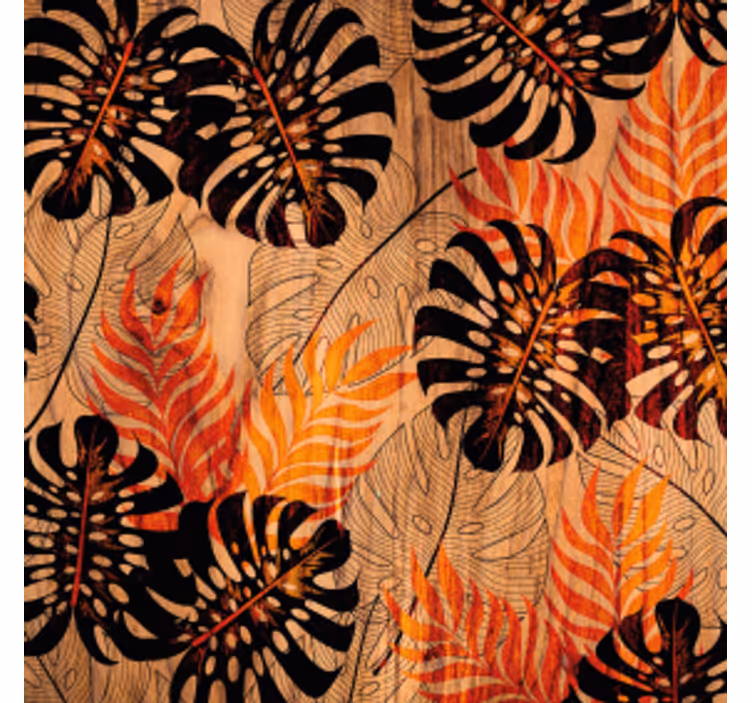 Tropical foliage pattern coasters - TenStickers