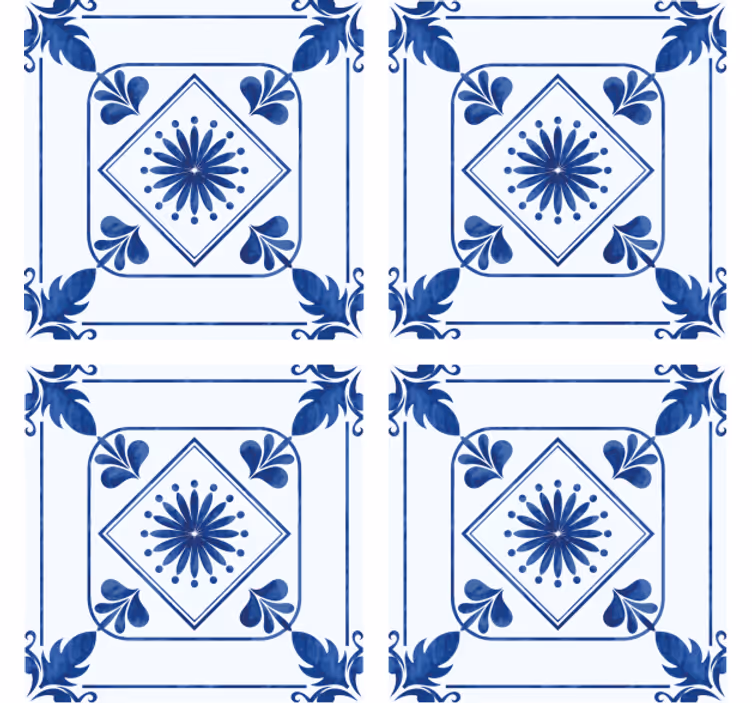 Tile coasters elaborate floral arrangement - TenStickers