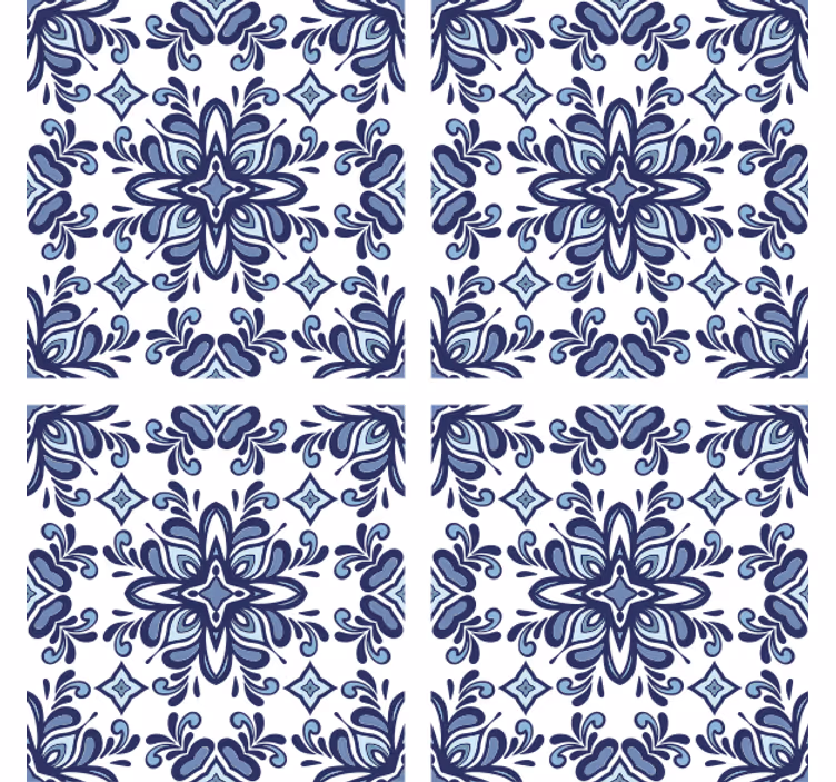 Blue Moroccan style tile coasters - TenStickers