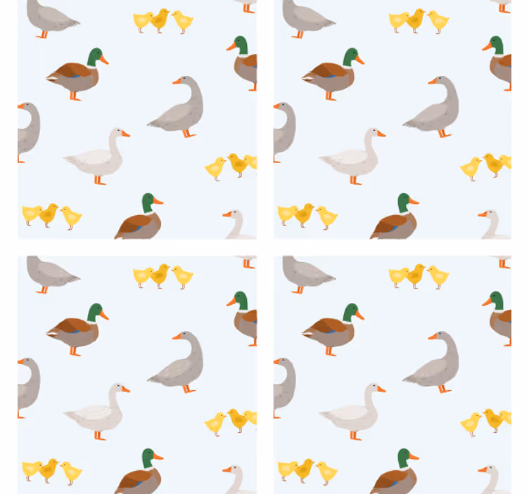 Personalizable coasters with playful duck designs - TenStickers