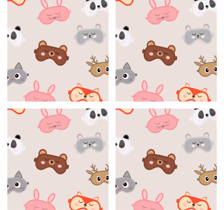 Geek coasters adorable animal faces collection - TenStickers
