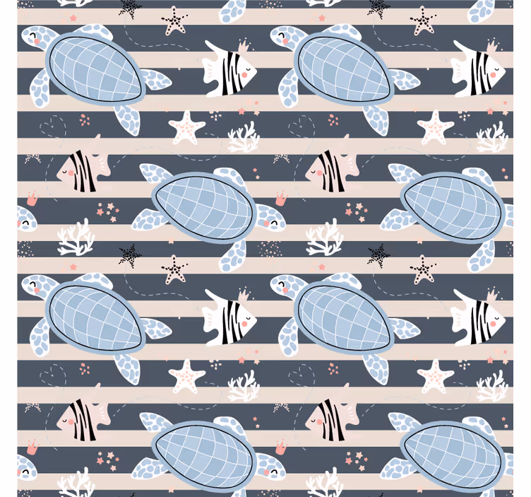 Vintage coasters with turtle patterned design - TenStickers