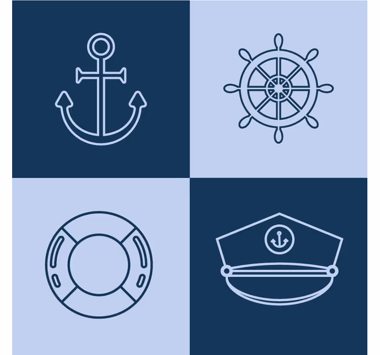 Modern coasters with anchor & nautical designs - TenStickers