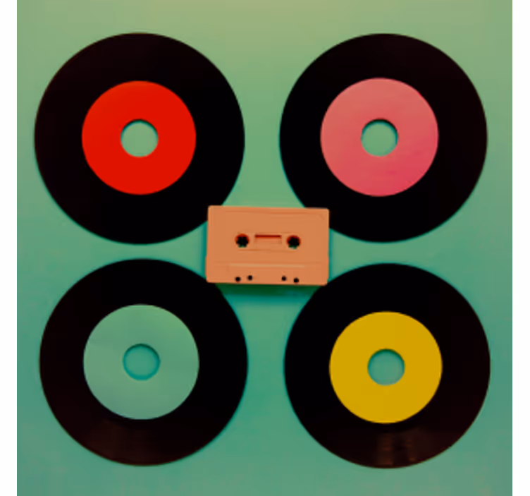 Geek coasters retro vinyl record set - TenStickers