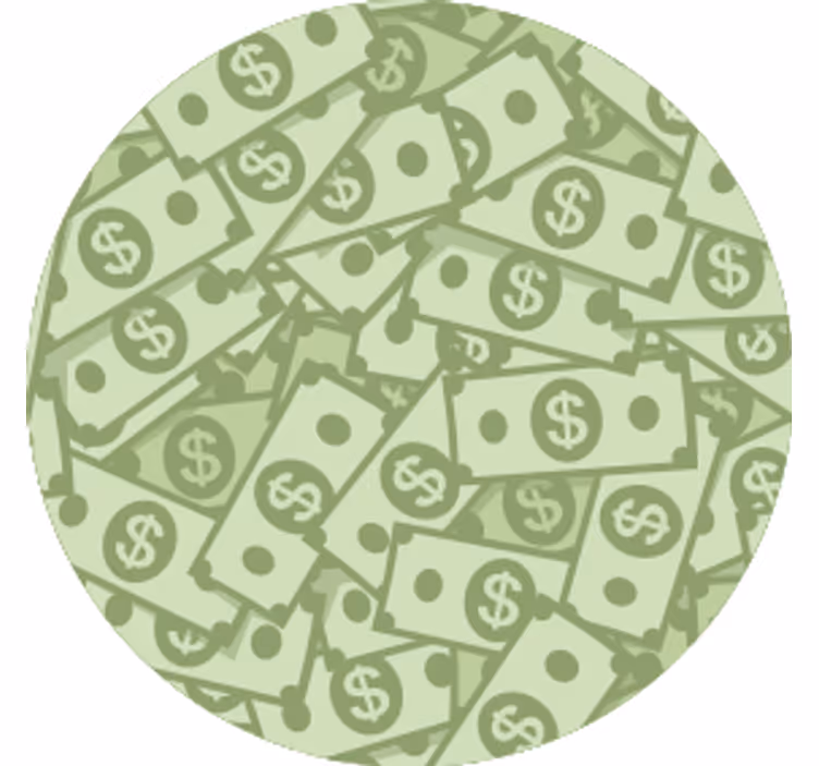 Dollar bills all over pattern modern coaster - TenStickers