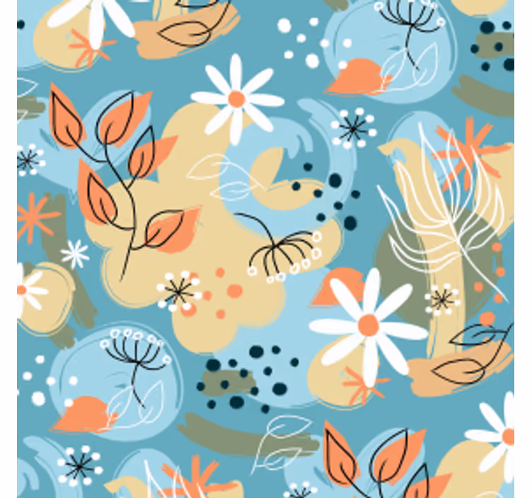 Modern coasters floral pattern design - TenStickers