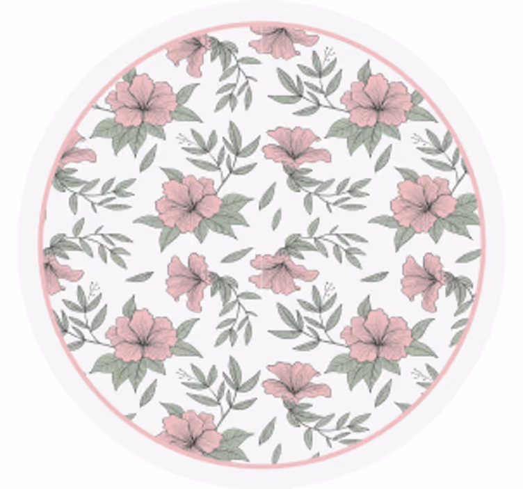 Floral pattern round coasters - TenStickers