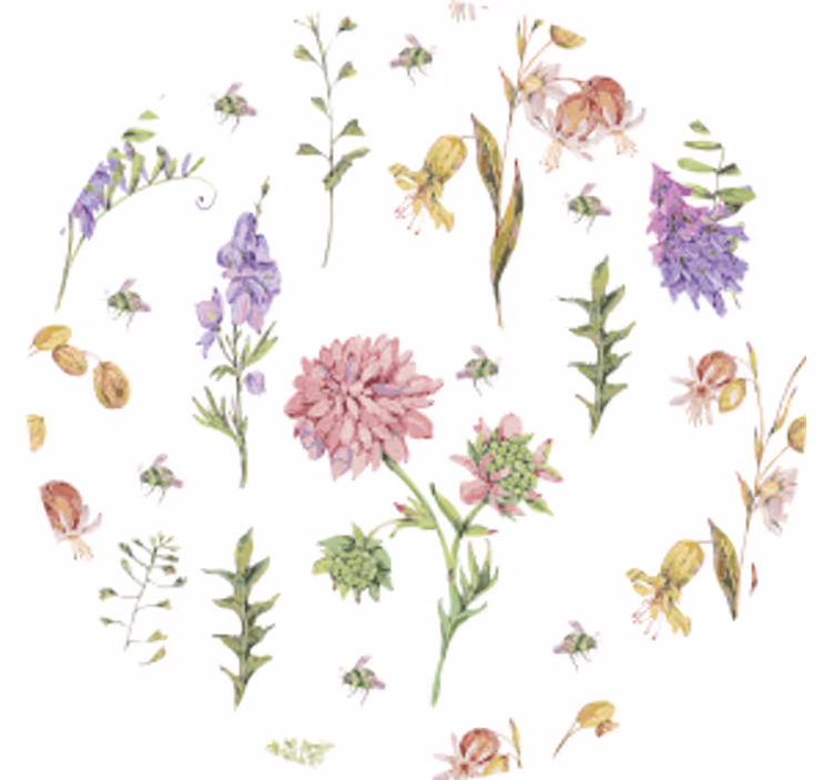 Coasters with floral patterned accents - TenStickers
