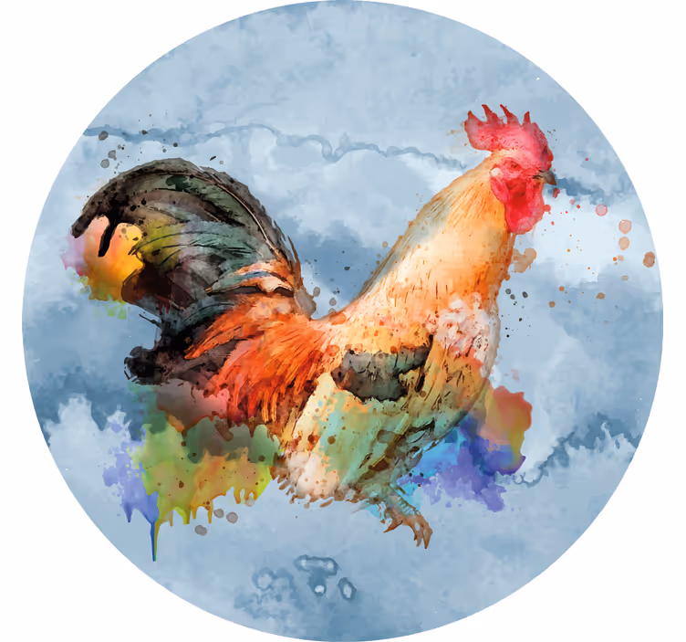 Geek coasters vibrant rooster artwork - TenStickers
