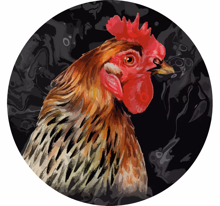 Vintage coasters realistic rooster portrait - TenStickers