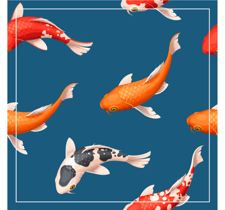 Modern coasters with vibrant koi fish design - TenStickers