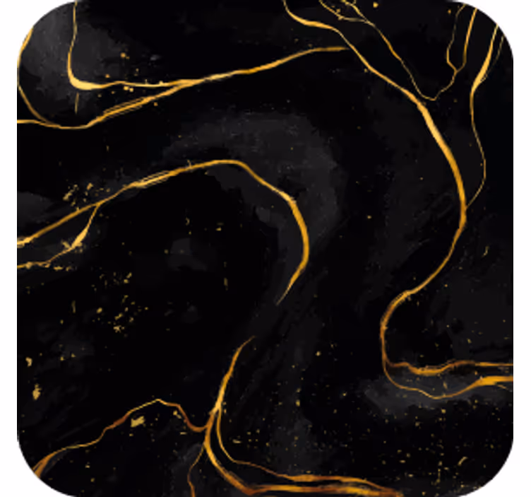 Coasters black and gold swirl - TenStickers