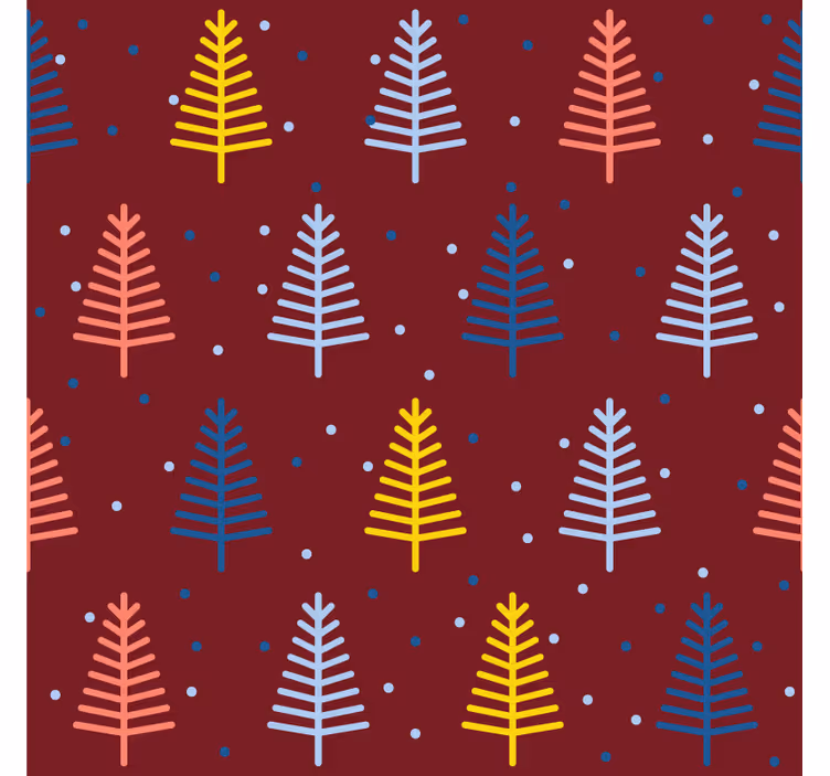 Christmas coasters colorful tree design - TenStickers