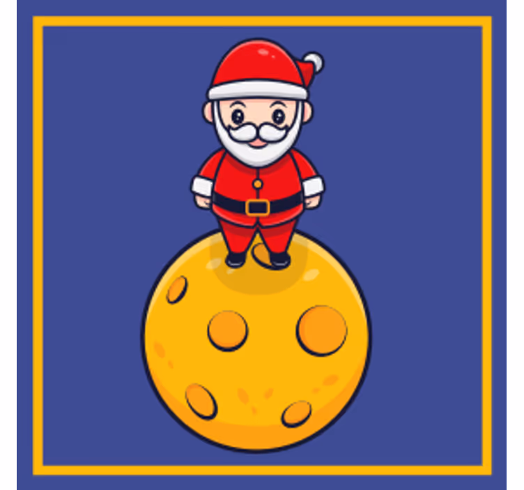 Christmas coasters santa on cheese sphere - TenStickers