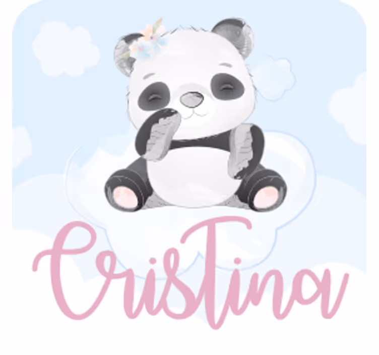Personalizable coasters whimsical panda design - TenStickers