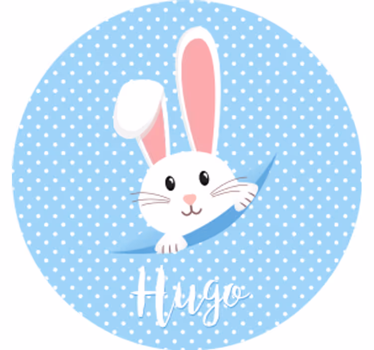 Cute bunny for boy with name coasters - TenStickers