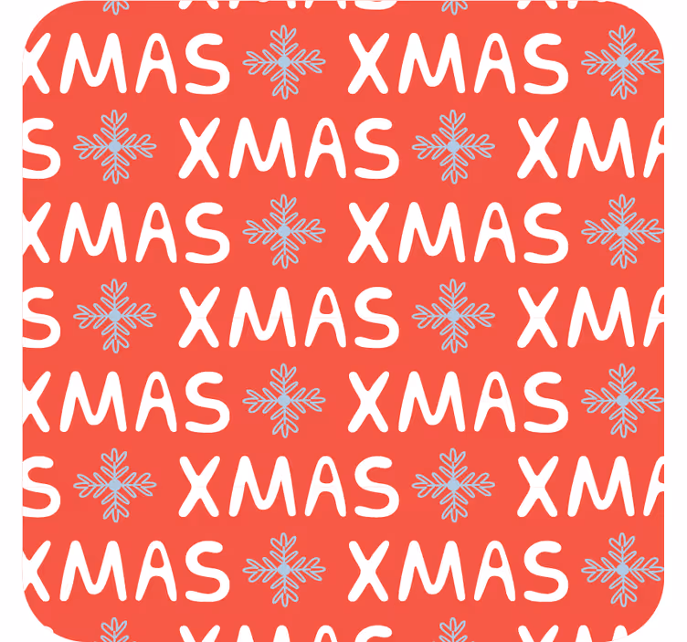 Xmas red pattern christmas coaster - TenStickers