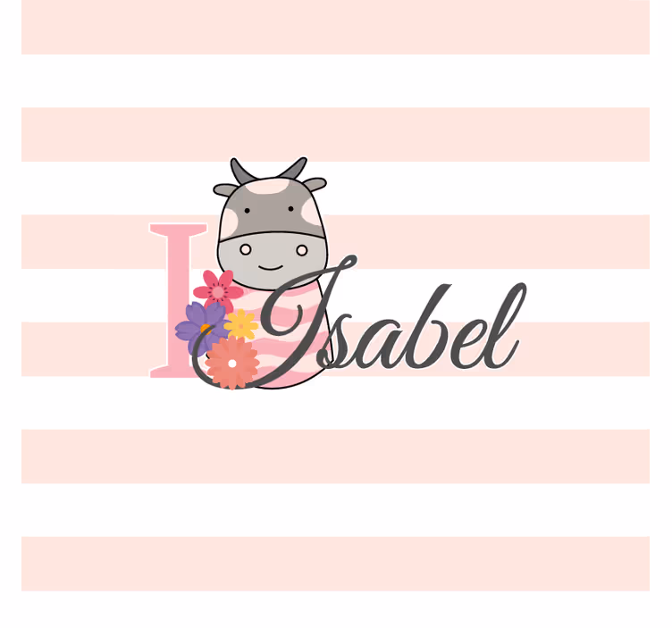 Personalizable coasters personalized floral cow design - TenStickers