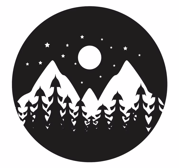 Coasters mountain night landscape - TenStickers