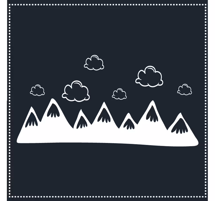 Mountain silhouette with clouds coasters - TenStickers
