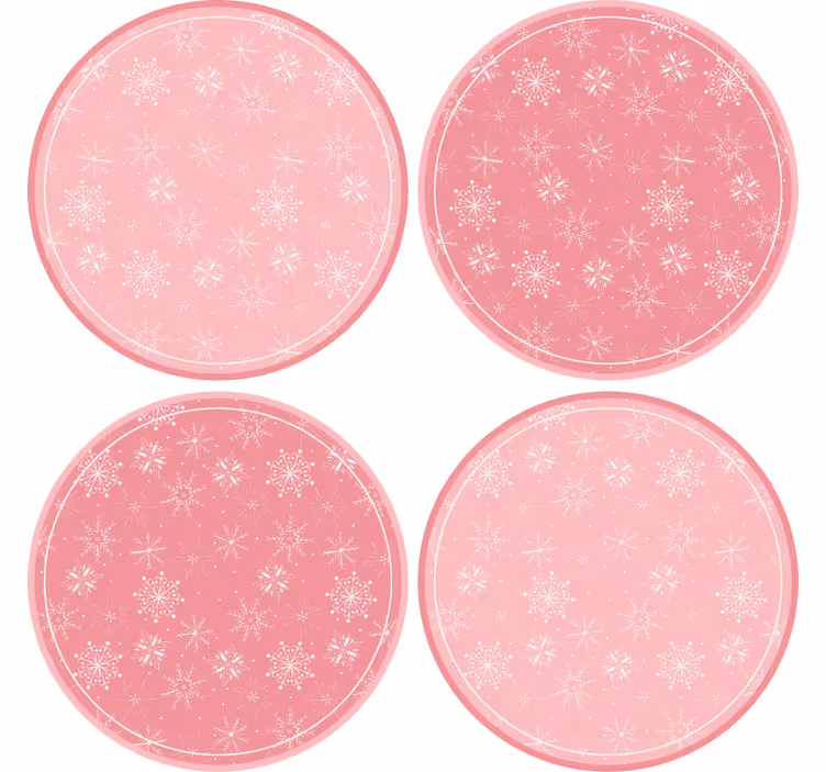 Christmas coasters snowflake pattern set - TenStickers