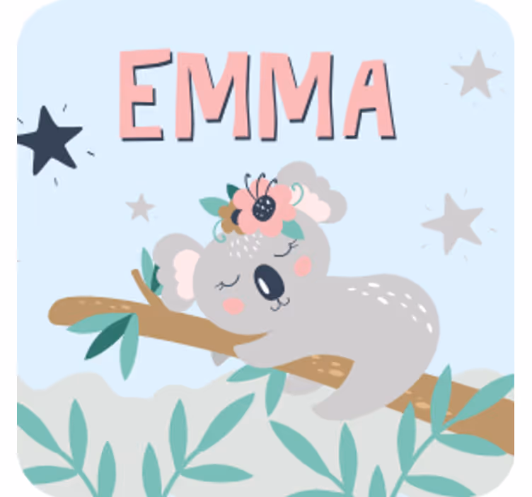 Personalizable coasters with cute koala illustration - TenStickers