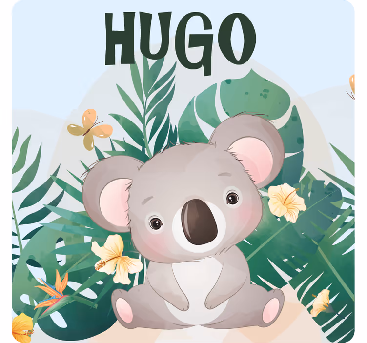 Personalizable coasters with cute koala art - TenStickers