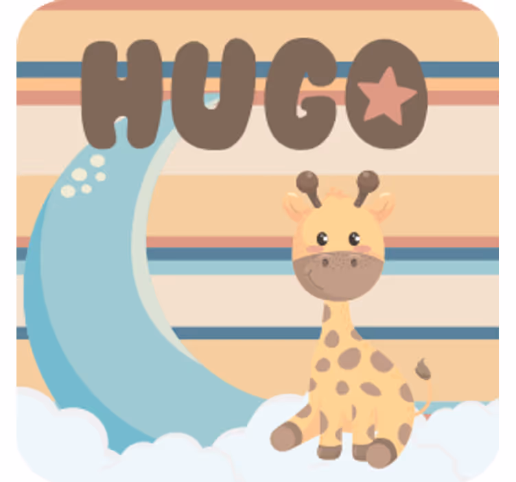 Personalizable coasters cuddly giraffe design - TenStickers