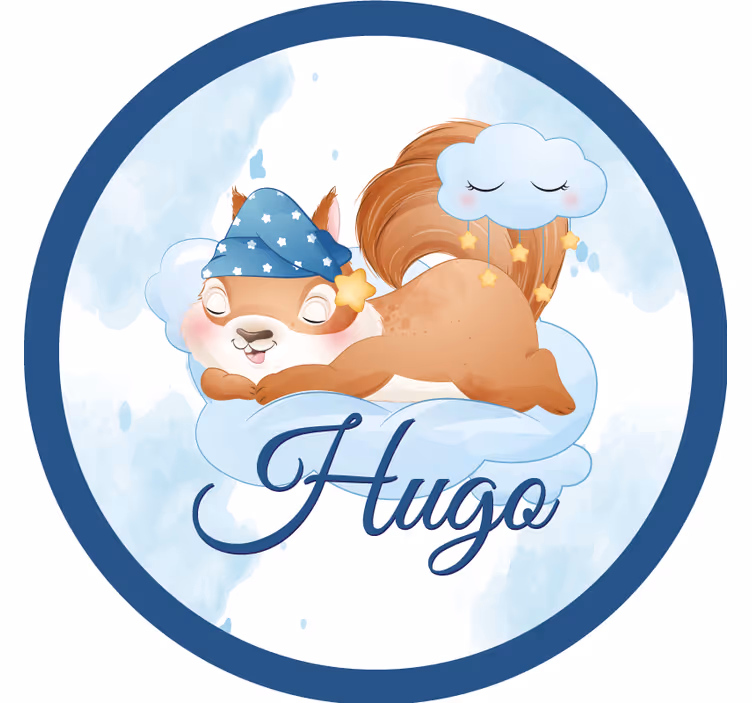 Cute squirrel for boy name coasters - TenStickers