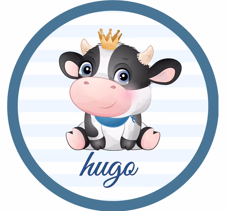 Cute cow for boy with name coasters - TenStickers