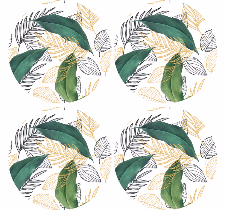 Modern coasters with lush greenery design - TenStickers
