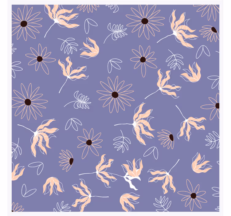 Floral patterns on purple coasters - TenStickers