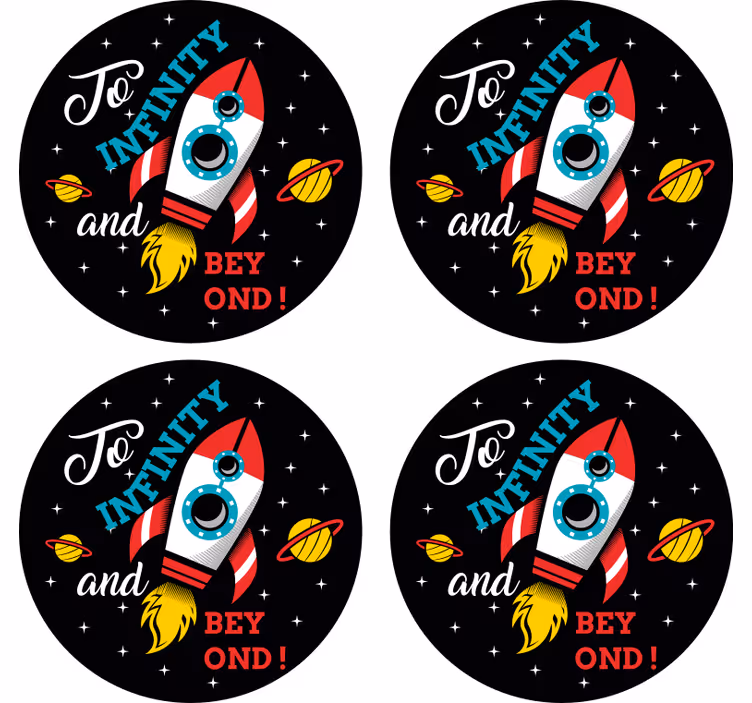 Geek coasters rocket launch space theme - TenStickers