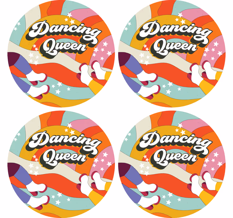 Personalizable coasters colorful dance feet design - TenStickers