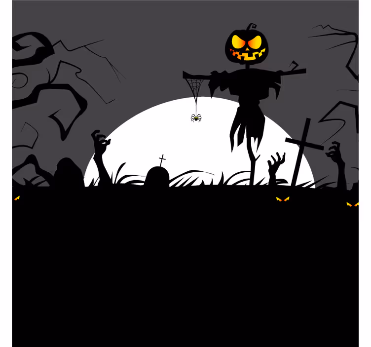 Halloween coasters scarecrow with pumpkin design - TenStickers
