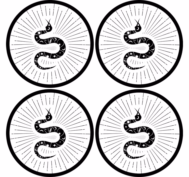 Geek coasters abstract snake design - TenStickers
