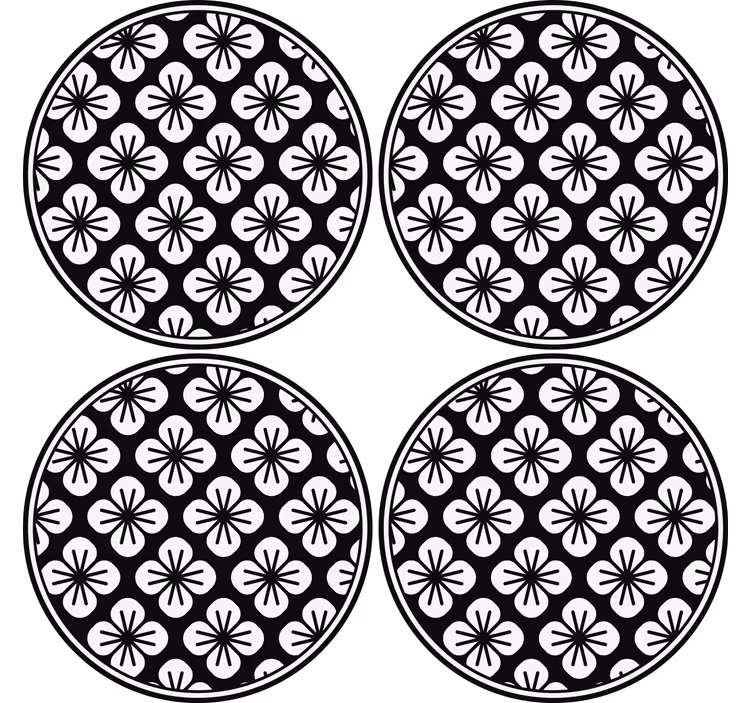 Botanical textured surface coasters - TenStickers