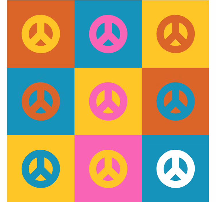 Geek coasters colorful peace symbols - TenStickers