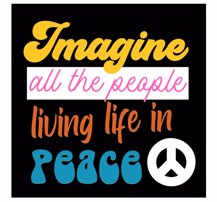 Peace symbol with John Lennon  vintage coaster - TenStickers