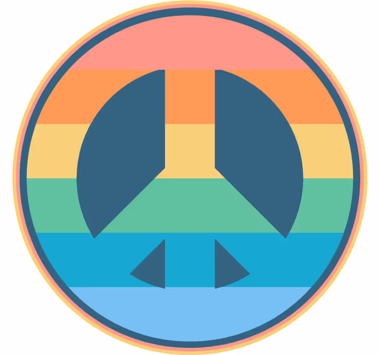 Pastel rainbow peace symbol vintage coaster - TenStickers