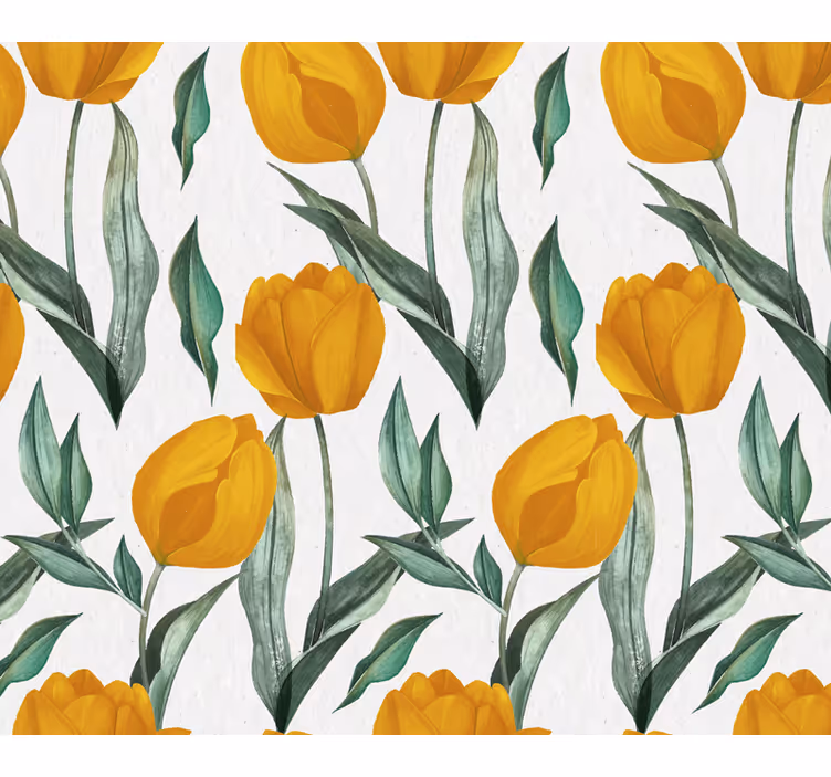 Coasters with yellow tulip pattern design - TenStickers