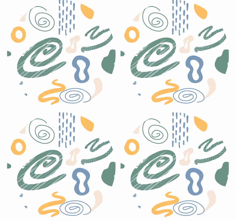 Coasters with abstract swirl designs - TenStickers