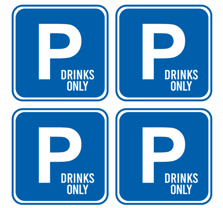 Park your drink here only text coasters - TenStickers