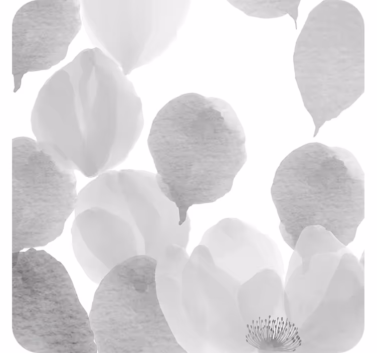 Coasters soft gray petals - TenStickers