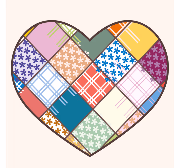 Coasters with patchwork heart design - TenStickers