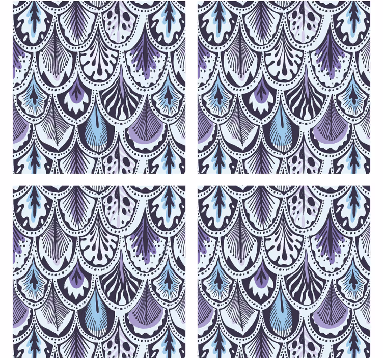 Coasters with elegant leaf motif design - TenStickers