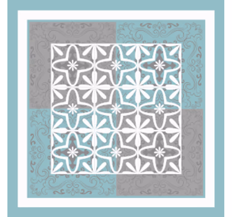 Tile coasters with intricate floral design - TenStickers