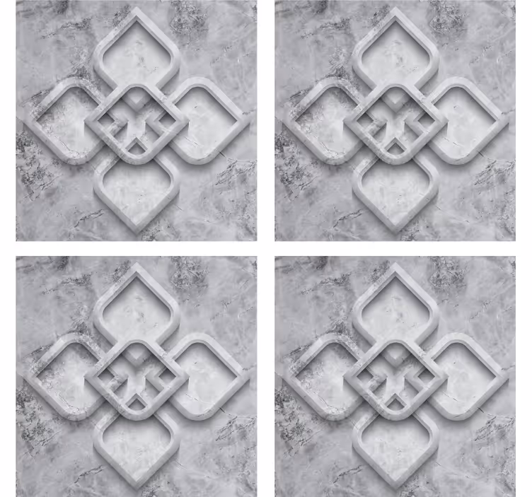 Coasters with intricate grey design - TenStickers